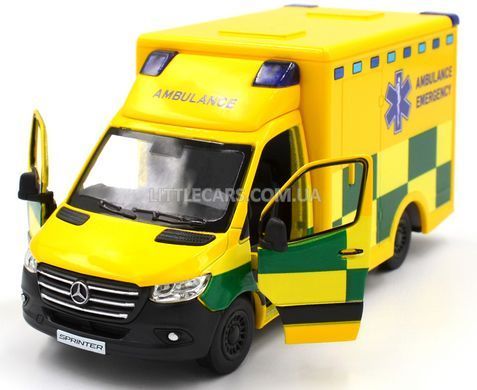Іграшкова машинка Mercedes-Benz Sprinter VS30 (W907/W910) Ambulance 1:48 Kinsmart KT5477W жовтий KT5477WY фото