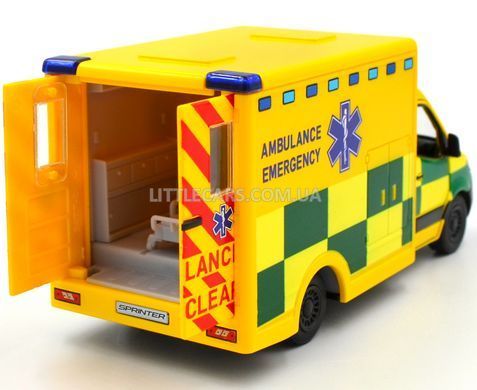 Іграшкова машинка Mercedes-Benz Sprinter VS30 (W907/W910) Ambulance 1:48 Kinsmart KT5477W жовтий KT5477WY фото