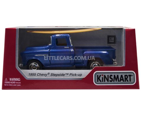 Моделька машины Kinsmart Chevrolet Chevy Stepside Pick-UP синий с доской для серфинга KT5330WS1B фото