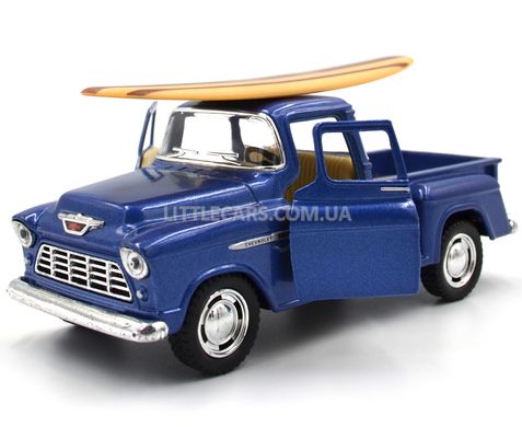 Іграшкова металева машинка Kinsmart Chevrolet Chevy Stepside Pick-UP синій з дошкою для серфингу KT5330WS1B фото