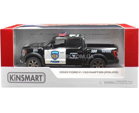 Полицейская металлическая машинка Ford F-150 Raptor 2022 1:46 Kinsmart KT5436WP черный KT5436WP фото