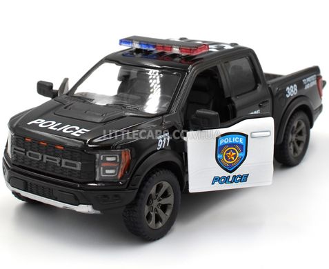 Полицейская металлическая машинка Ford F-150 Raptor 2022 1:46 Kinsmart KT5436WP черный KT5436WP фото
