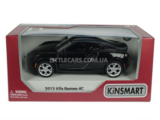 Іграшкова металева машинка Kinsmart Alfa Romeo 4C 2013 чорна KT5366WBL фото