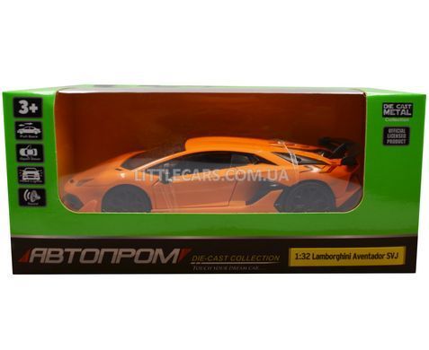 Іграшкова металева машинка Lamborghini Aventador SVJ Автопром 68473 помаранчевий 1:31 68473O фото