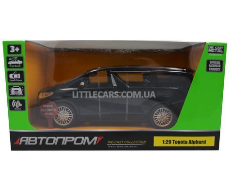 Іграшкова металева машинка Автопром 68481 Toyota Alphard 1:29 чорна 68481BL фото