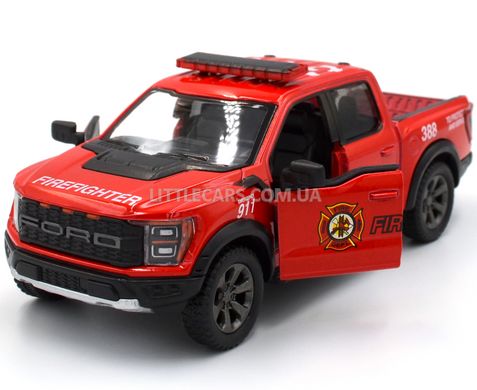 Пожарная металлическая машинка Ford F-150 Raptor 2022 1:46 Kinsmart KT5436W KT5436WPRR фото