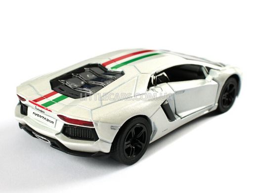 Іграшкова металева машинка Kinsmart Lamborghini Aventador LP700-4 білий з наклейкою KT5355WFW фото