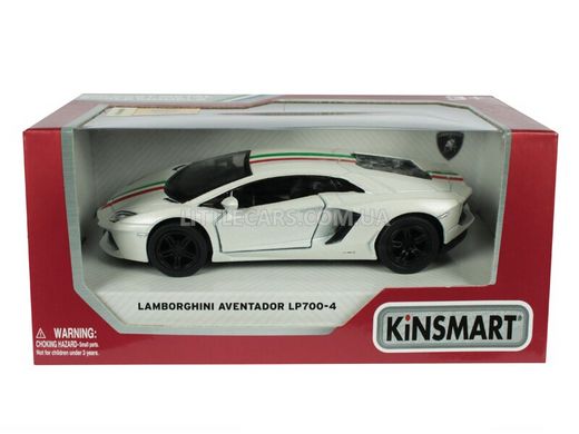 Моделька машины Kinsmart Lamborghini Aventador LP700-4 белый с наклейкой KT5355WFW фото