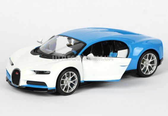 Колекційна металева машинка Maisto Bugatti Chiron 1:24 біло-синя 32509W фото