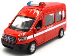 Пожарная модель машины Ford Transit Fire Dept 1:52 Автопром 4373 красный 4373F фото
