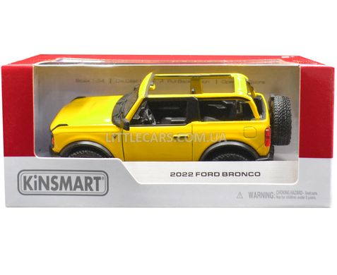 Іграшкова металева машинка Ford Bronco 2022 1:34 Kinsmart KT5438WA жовтий KT5438WAY фото