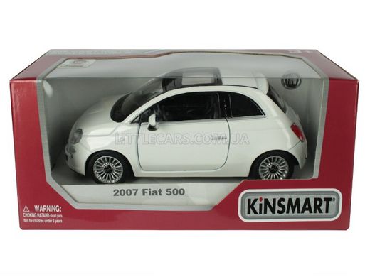 Металлическая модель машины Kinsmart Fiat 500 2007 белый KT5345WW фото