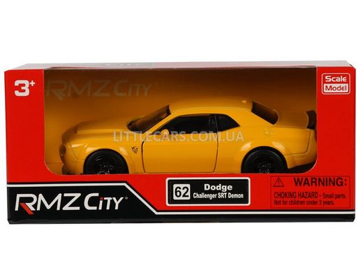 Іграшкова металева машинка RMZ City Dodge Challenger SRT Demon 1:32 жовтий 554040Y фото