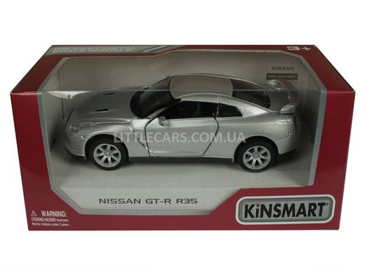 Іграшкова металева машинка Kinsmart Nissan GT-R (R35) 2009 світло-сірий KT5340WLG фото