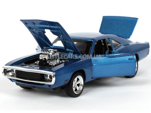 Іграшкова металева машинка Автопром Dodge Charger RT 1970 1:32 синій 32011B фото