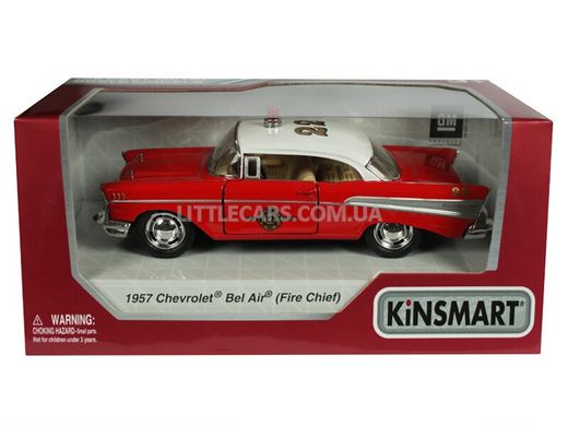 Іграшкова металева машинка Kinsmart Chevrolet Bel Air 1957 Fire Chief пожежний KT5325WR фото