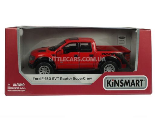 Моделька машины Kinsmart Ford F-150 SVT Raptor Super Crew красный KT5365WR фото