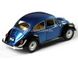 Іграшкова металева машинка Kinsmart Volkswagen Classical Beetle 1967 1:24 синьо-чорний KT7002WEB фото 3