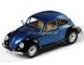 Іграшкова металева машинка Kinsmart Volkswagen Classical Beetle 1967 1:24 синьо-чорний KT7002WEB фото 1