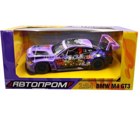 Іграшкова машинка BMW M4 GT3 1:24 Автопром 68296A(P) фіолетова 68296A(P) фото
