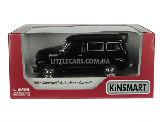Іграшкова металева машинка Kinsmart Chevrolet Suburban Carryall 1950 чорний KT5006WBL фото