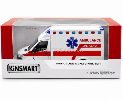 Іграшкова машинка Mercedes-Benz Sprinter Ambulance Швидка допомога 1:48 Kinsmart KT5477W білий KT5477WW фото