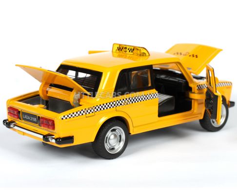 Металлическая модель машины Автопром ВАЗ 2106 1:28 такси желтая 7643Y фото