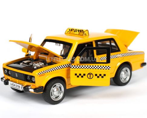 Металлическая модель машины Автопром ВАЗ 2106 1:28 такси желтая 7643Y фото