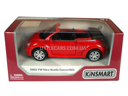 Іграшкова металева машинка Kinsmart Volkswagen New Beetle Convertible 2003 червоний KT5073WR фото