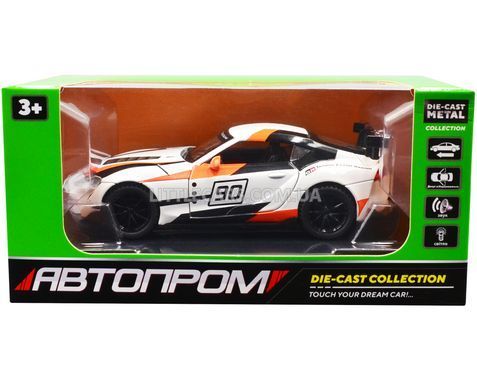 Іграшкова металева машинка Toyota Supra Автопром 32123 1:32 біло-помаранчева 32123WO фото