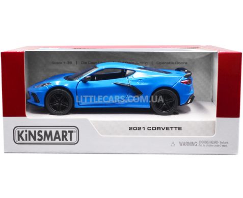 Металева машинка Chevrolet Corvette 2021 1:36 Kinsmart KT5432W синій Kt5432WB фото