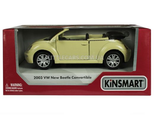 Іграшкова металева машинка Kinsmart Volkswagen New Beetle Convertible 2003 світло-жовтий KT5073WWY фото