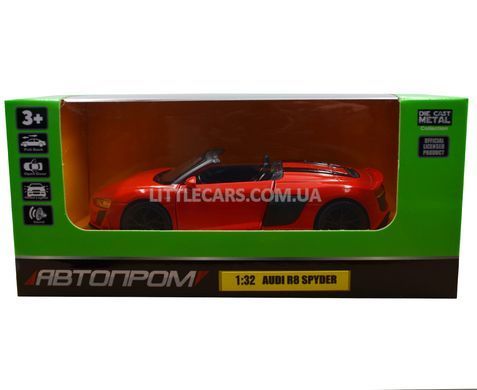 Іграшкова металева машинка Audi R8 Spyder Автопром 68418 червоний 1:32 68418R фото