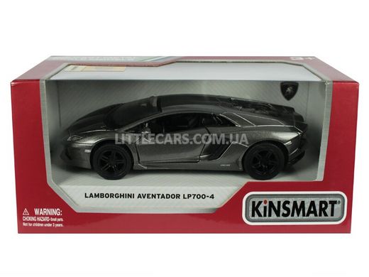 Іграшкова металева машинка Kinsmart Lamborghini Aventador LP700-4 темно-сірий KT5355WDG фото