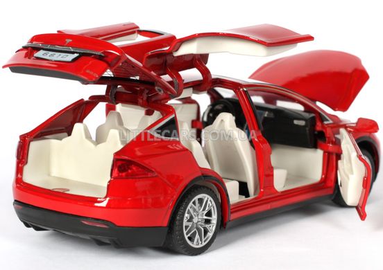 Іграшкова металева машинка Автопром 6603 Tesla Model X 90D 1:32 червона 6603R фото