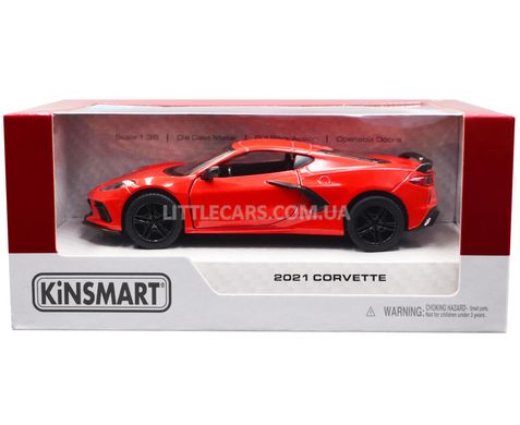 Металлическая машинка Chevrolet Corvette 2021 1:36 Kinsmart KT5432W красный Kt5432WR фото