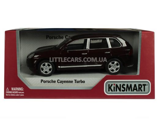 Іграшкова металева машинка Kinsmart Porsche Cayenne Turbo темно-червоний KT5075WDR фото