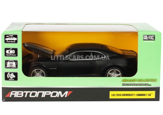 Металлическая модель машины Автопром 68335 Chevrolet Camaro SS 2013 1:32 матовый черный 68335BL фото