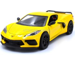 Металева машинка Chevrolet Corvette 2021 1:36 Kinsmart KT5432W жовтий Kt5432WY фото