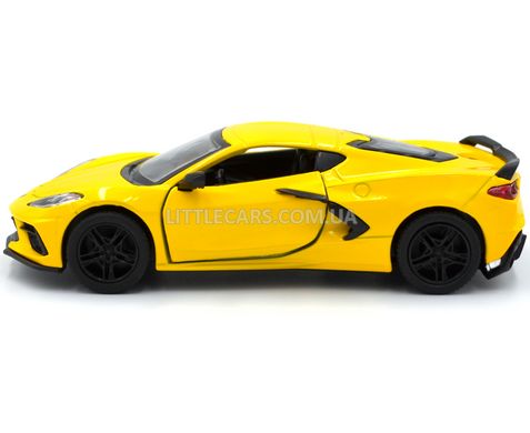 Металлическая машинка Chevrolet Corvette 2021 1:36 Kinsmart KT5432W желтый Kt5432WY фото