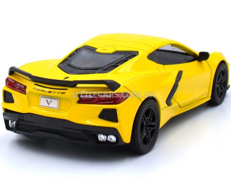 Металева машинка Chevrolet Corvette 2021 1:36 Kinsmart KT5432W жовтий Kt5432WY фото