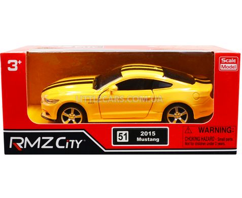 Моделька машини Ford Mustang 2015 RMZ City 554029 1:38 жовтий зі смугами 554029CY фото