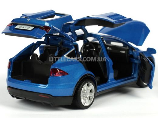 Іграшкова металева машинка Tesla Model X 90D Автопром 6603 1:32 синя 6603B фото