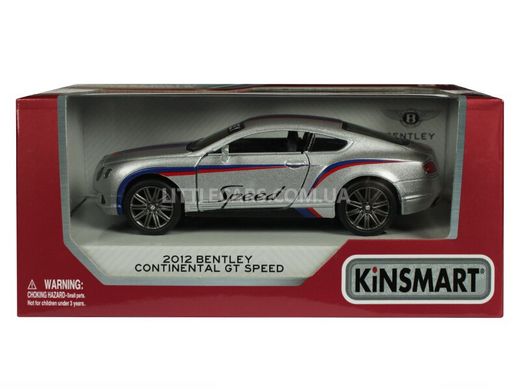 Моделька машины Kinsmart Bentley Continental GT Speed 2012 серый с наклейкой KT5369WFG фото