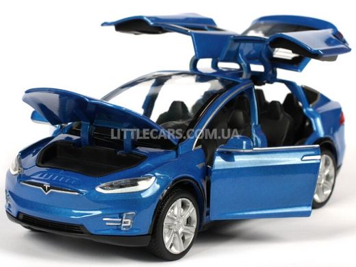 Іграшкова металева машинка Tesla Model X 90D Автопром 6603 1:32 синя 6603B фото