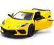 Металева машинка Chevrolet Corvette 2021 1:36 Kinsmart KT5432W жовтий Kt5432WY фото 2