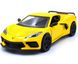 Металева машинка Chevrolet Corvette 2021 1:36 Kinsmart KT5432W жовтий Kt5432WY фото 1