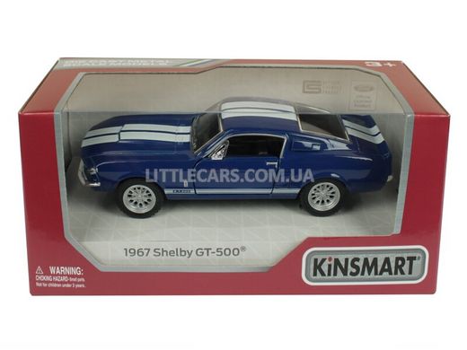 Іграшкова металева машинка Kinsmart Ford Mustang Shelby GT500 1967 синій KT5372WB фото