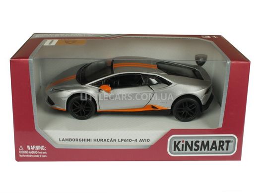 Іграшкова металева машинка Kinsmart Lamborghini Huracan LP610-4 AVIO сірий KT5401WLG фото