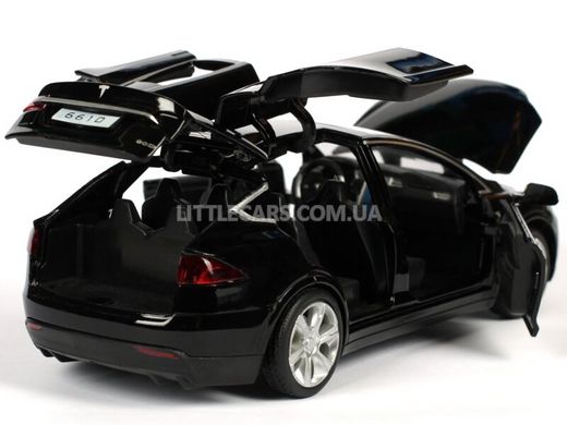 Іграшкова металева машинка Tesla Model X 90D Автопром 6603 1:32 чорна 6603BL фото